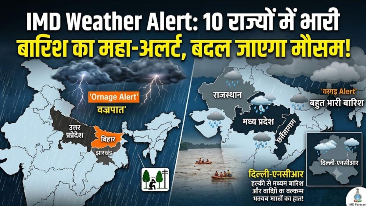 IMD Weather Alert: 10 राज्यों में भारी बारिश का महा-अलर्ट, बदल जाएगा मौसम!