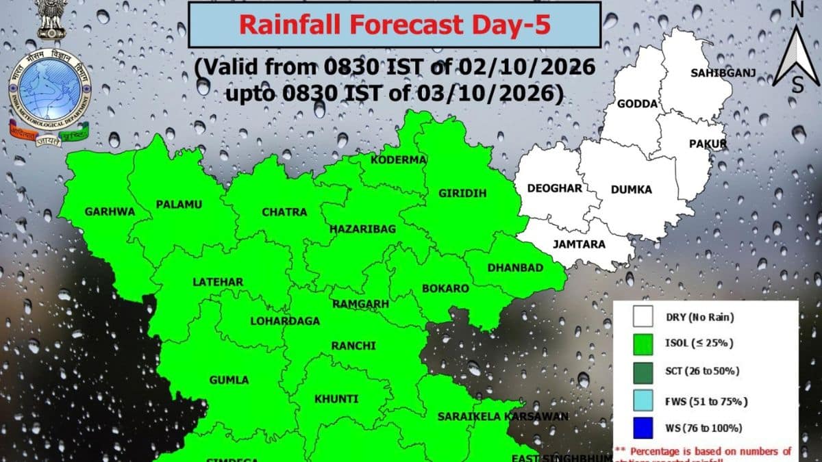 झारखंड मौसम अपडेट: कहर अभी थमा नहीं, कई जिलों में आज बारिश होगी