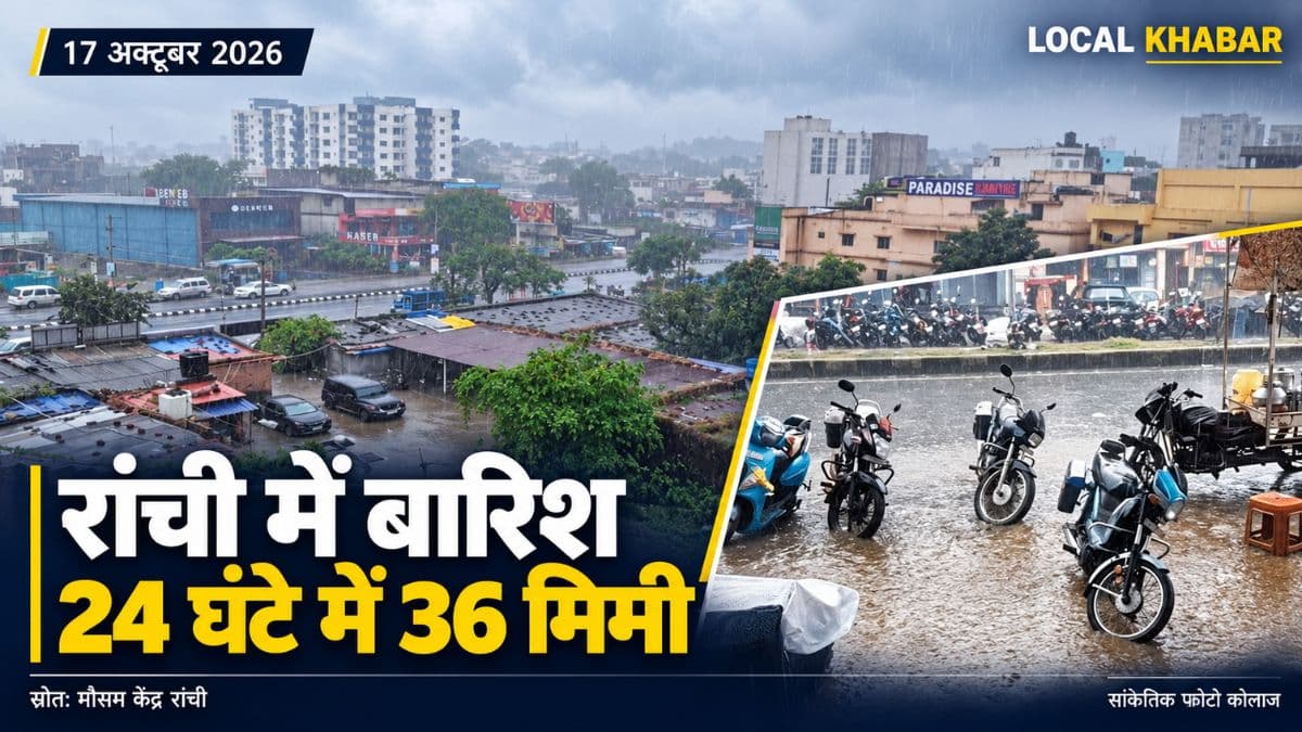 मौसम केंद्र रांची की 17 अक्टूबर 2026 की रिपोर्ट में दर्ज रांची की बारिश और तापमान के आंकड़े