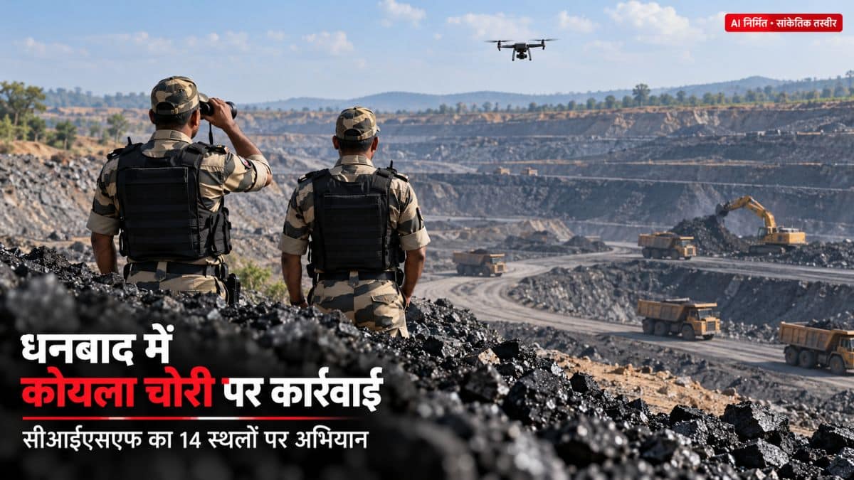 धनबाद में 14 स्थलों पर अभियान, 200 किलो कोयला जब्त: सीआईएसएफ