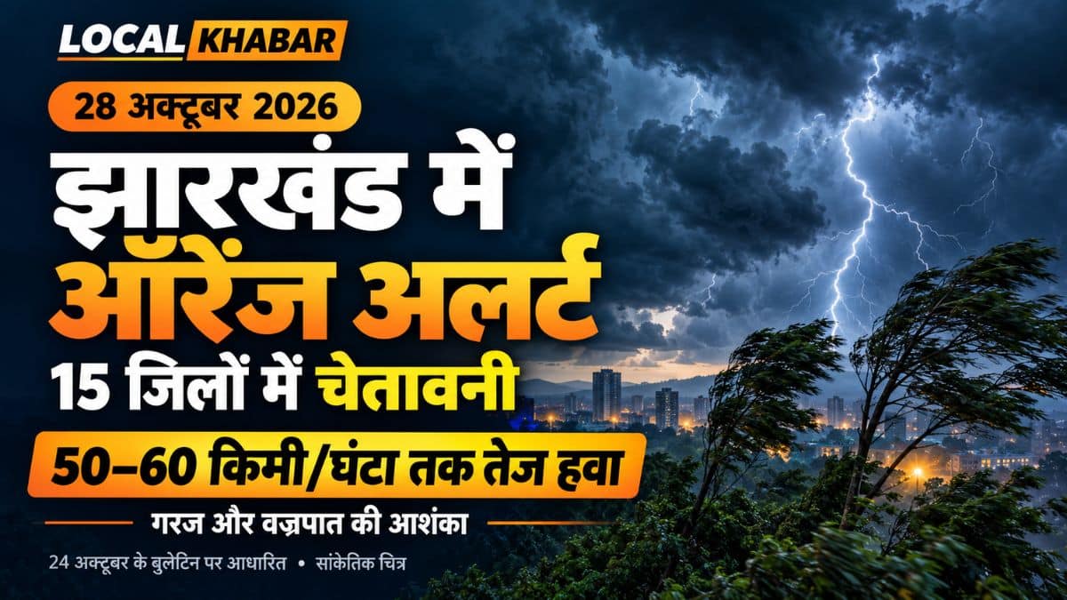 झारखंड के 15 जिलों में ऑरेंज और नौ जिलों में येलो अलर्ट